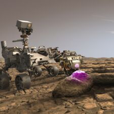 NASA Perseverances PIXL bei der Arbeit auf dem Mars (Illustration)